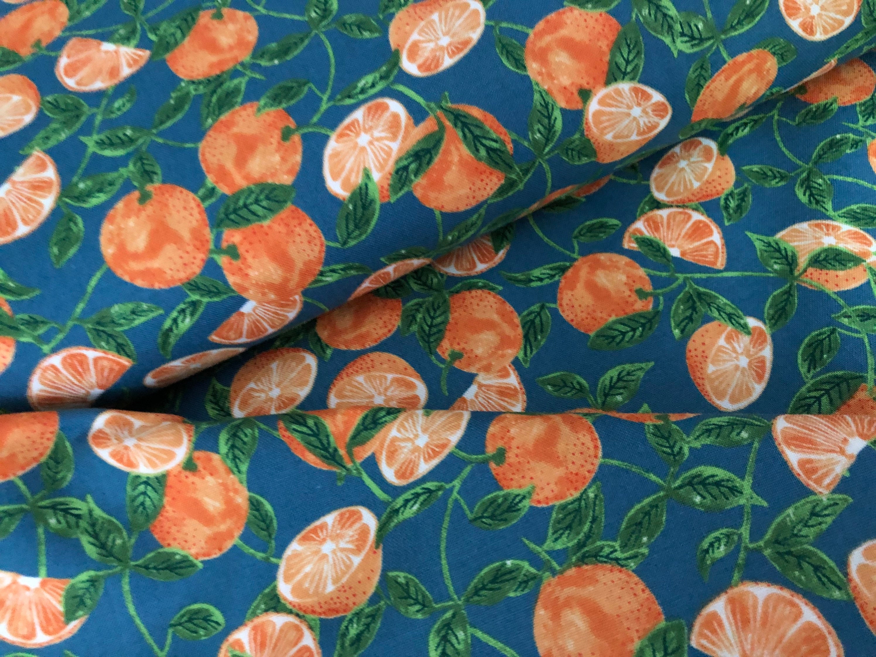 Citrus garden RJR fabrics cotton oranges on a vine fabric by Etsy