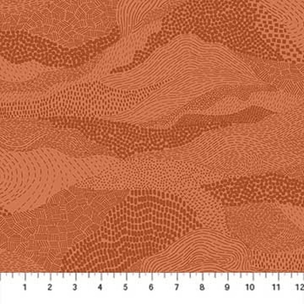 Elements 92007-32 Figo Fabric Cotton fabric copper color burnt orange fabric elements fabric FIGO