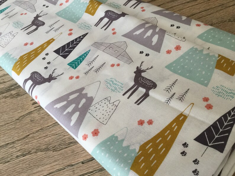 Mountains fabric woodland nursery fabric tribal fabric mountains fabric tribal quilting fabric bear fabric baby fabric woodland bedding