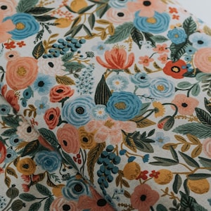 Floral Rose Bunches, Rifle Company, Rifle Floral Design Canvas Cotton Canvas RP100-BL4C Wildwood - Garden Party - Canvas Fabric