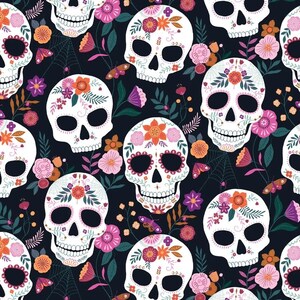 Halloween skulls TWIL2116 day of the dead fabric coco fabric Halloween fabric festive fall fabric halloweeen fun