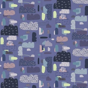 Cotton and Steel Mystical Cloud Fabric - Blue Violet