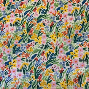 Bramble RP909-CM1 by the yard, 1/2 yard, FQ, rifle paper co swirled floral fabric white