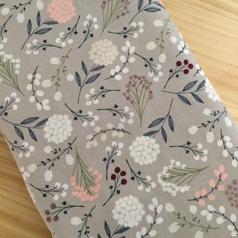 Gray floral fall floral quilting fabric floral flowers Etsy