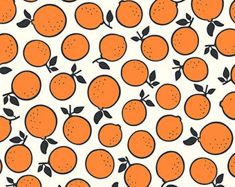 Oranges cotton fabric citrus orange fabric orange oranges fabric 1/2 yard, FQ, FIGO FABRICS Squeeze Collection Summer Fabric 90296-56