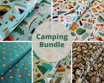 Camping Fabric Bundle camping crew RJR fabrics summer adventures summer camp outdoor themed fabric campfire fabric cotton bundle