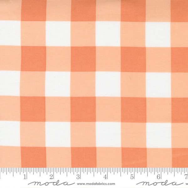 Cozy Up Cinnamon fabric orange Buffalo check fall floral