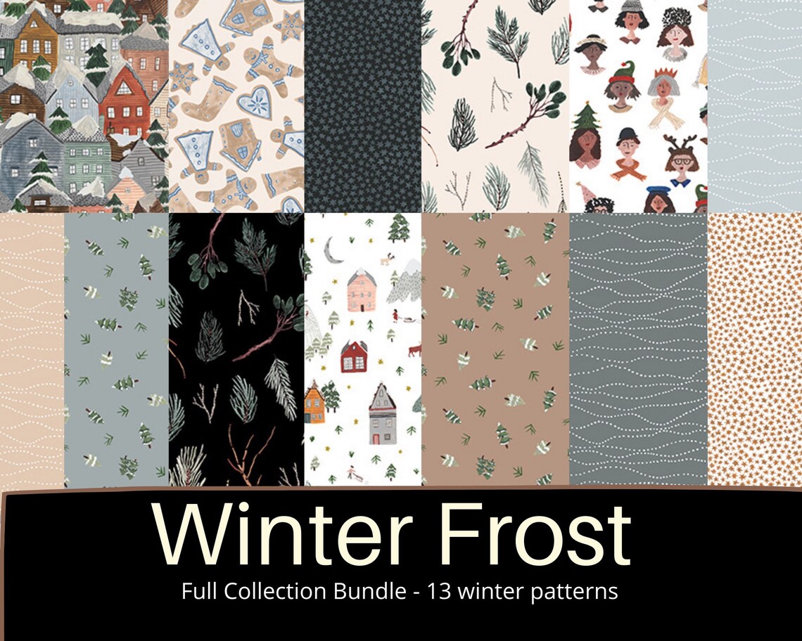 Winter Frost fabric bundle winter fabrics holiday fabrics Etsy