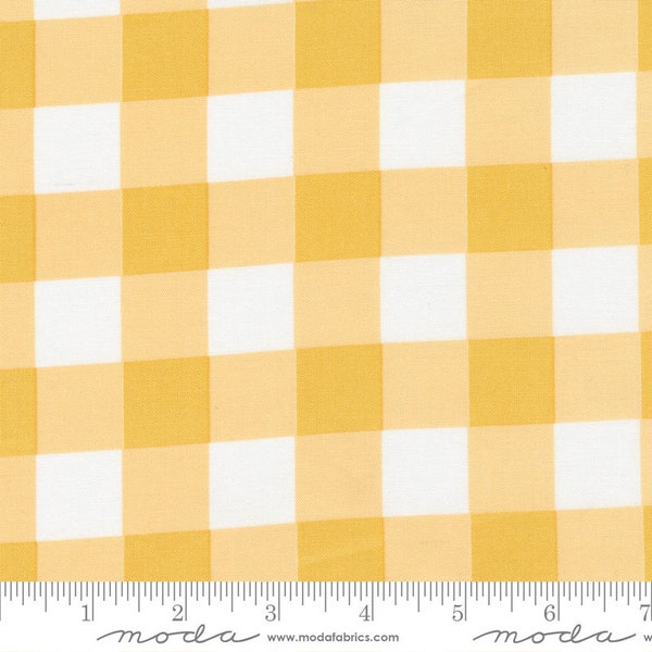 Cozy Up Sunshine fabric yellow Buffalo check fall floral