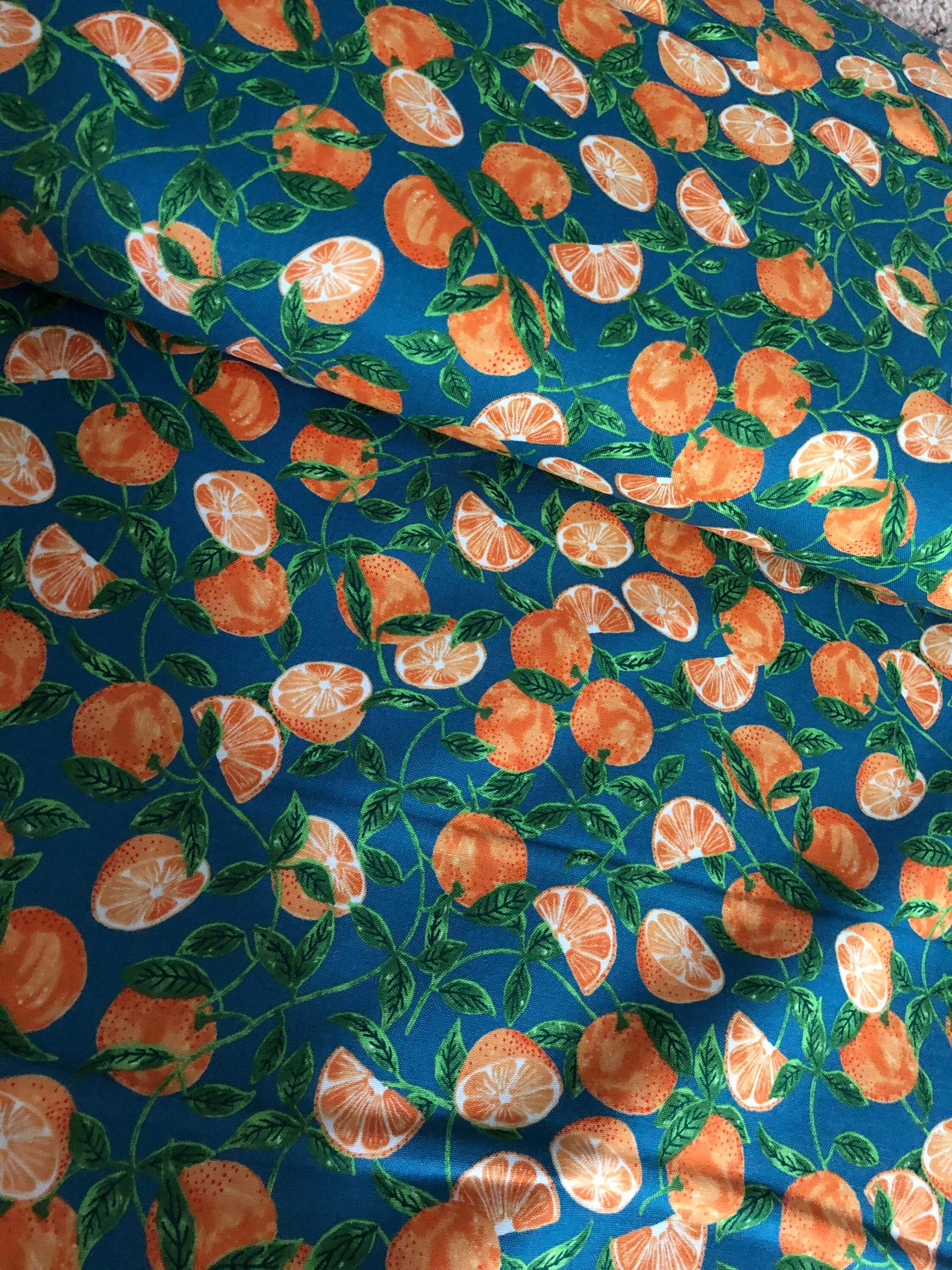 Citrus garden RJR fabrics cotton oranges on a vine fabric by Etsy