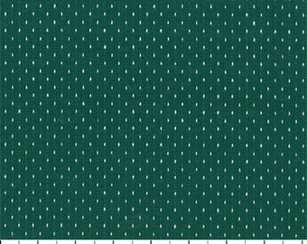 Haptic Wovens W90628-74 Forest Green and White dots fabric woven fabrics Figo Fabrics dark emerald green Fabrics Quilting Cotton