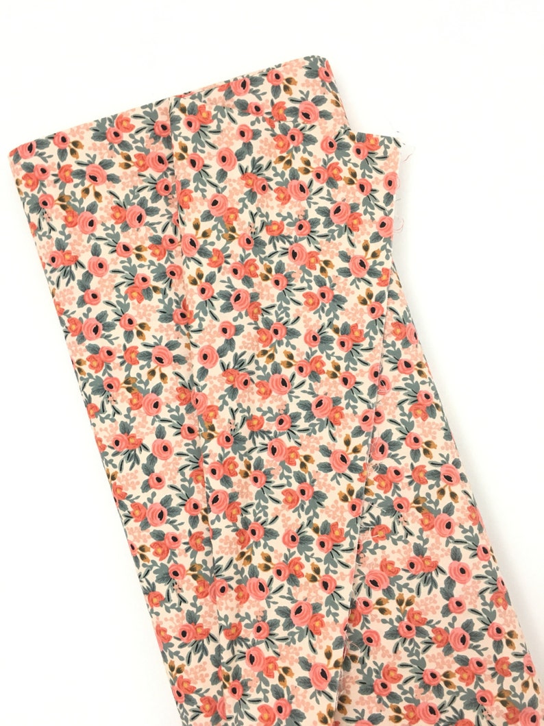 100/% cotton floral fabric rifle company Rifle Co floral design Coral Floral rose bunches les fleurs peach rifle rose bunches fabric