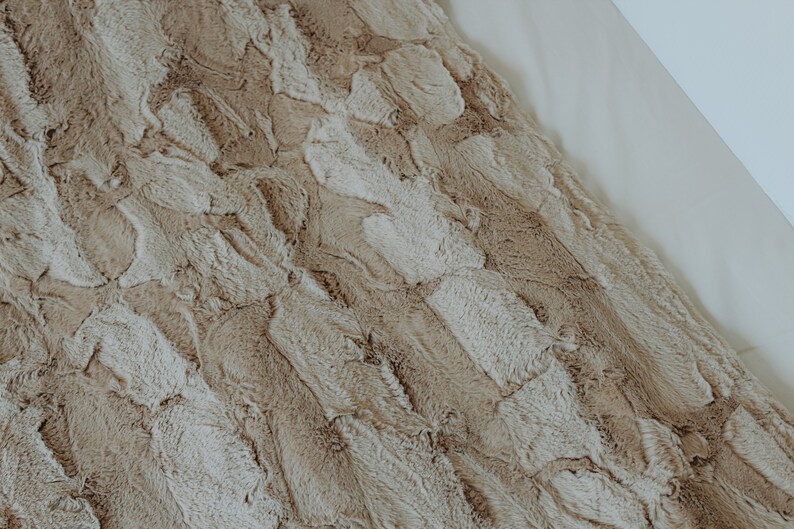 Light brown minky fabric by the yard baby blanket baby girl baby boy nursery bedding Plush Fabric Shannon Fabrics Hide Safari Minky