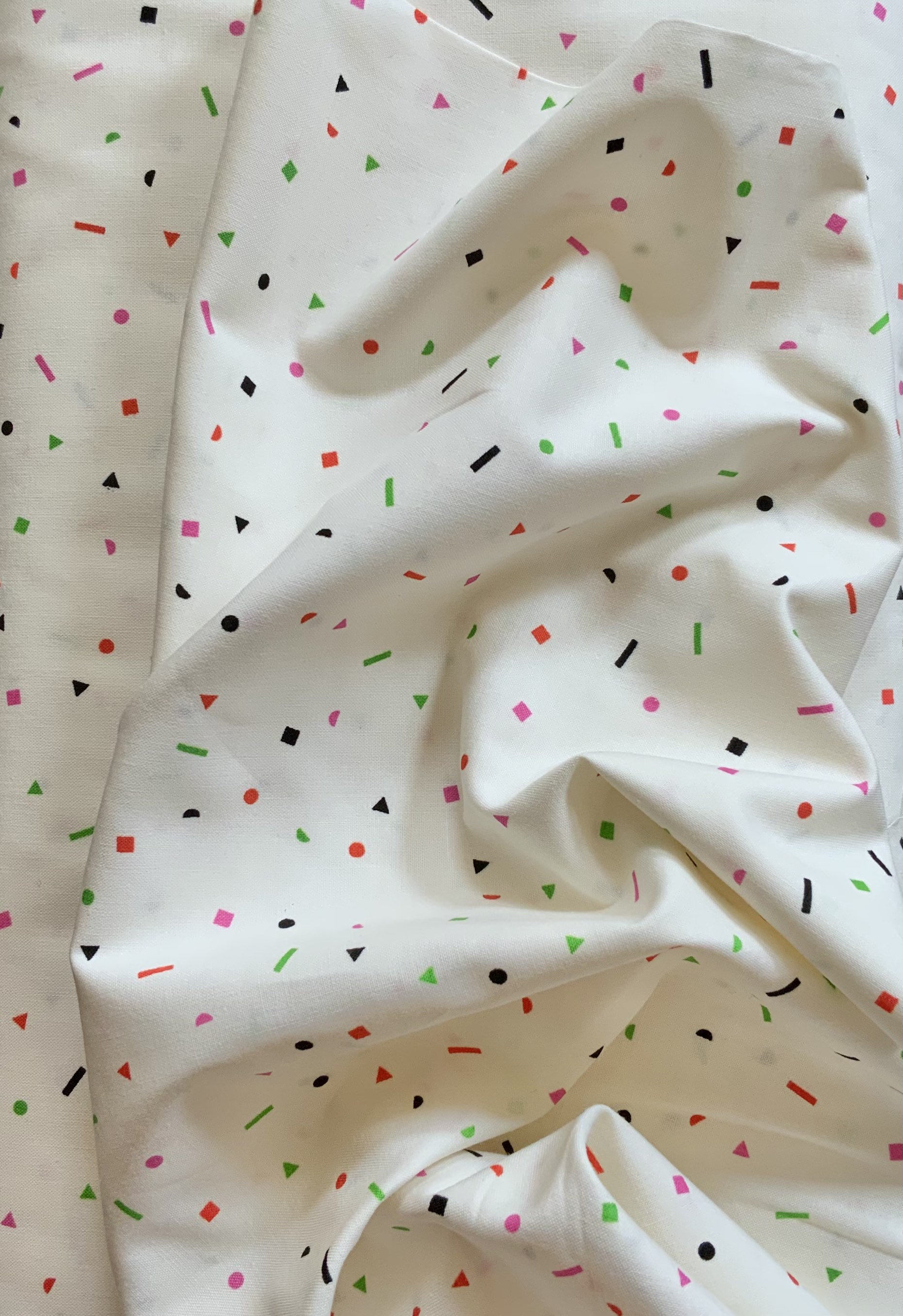 Mini Party Confetti on White Cotton Fabric Multicolor Etsy UK