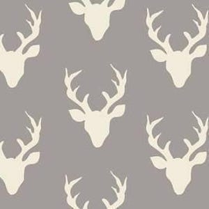 Deer on gray, Buck Forest Mist HBR-4434 Fabric By the Yard, woodland fabric hello bear collection Art Gallery Fabrics, gray fabric, baby boy