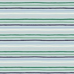 Holiday Classics II Christmas blue and mint stripes Metallic Rifle Paper Co. Christmas collection holiday fabric Christmas RP609-MI3M