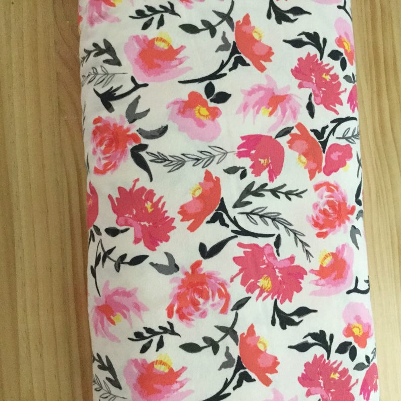 Pink and Rose Floral Knit Fabric Jersey Spandex Floral Knit Etsy