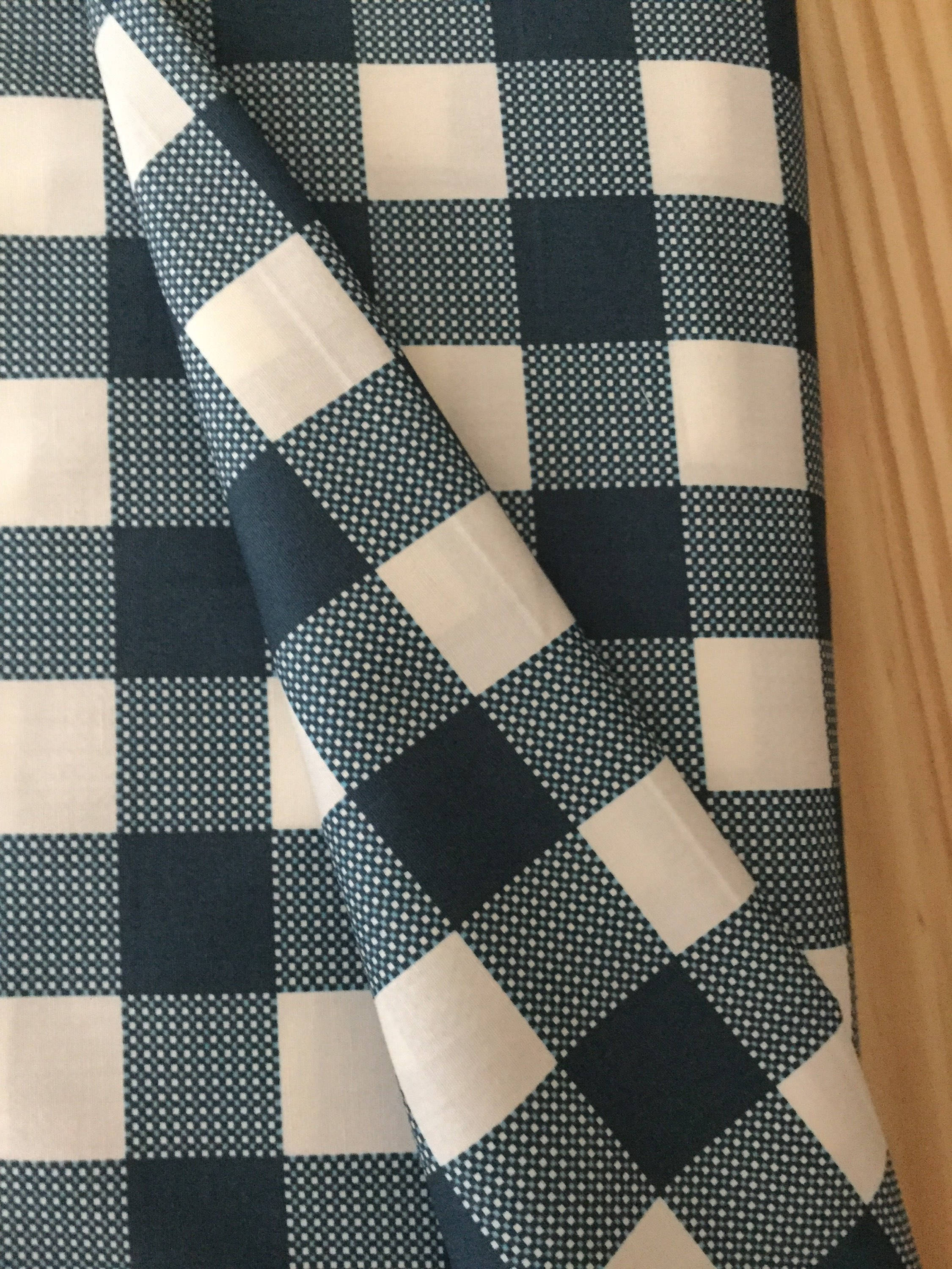 Navy buffalo check fabric by the yard navy gingham quilting Etsy
