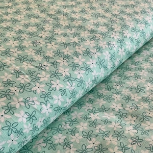 Tiny Gentian Green Floral Primavera Figo Fabric Cotton fabric green floral mini flowers green color fabric spring fabric FIGO 90319-60