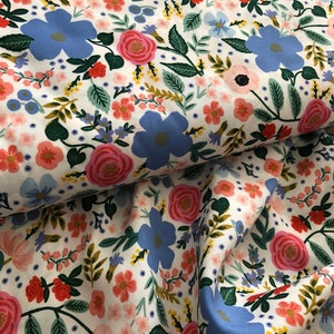 Floral Rifle Paper Co fabric Rayon, Cotton and Steel floral fabric rayon floral fabric by the yard, RP202-CR3R