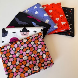 Ghost Town Bundle Halloween Fabric Bundle Fat Quarter bundle, 1/2 yard bundle, 1-yard bundle quilt kit quilt bundle spooky and witch