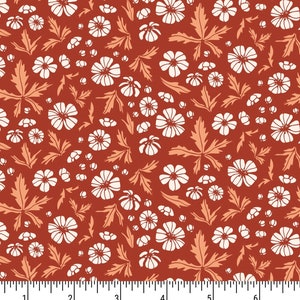Friendly Field Phoebe Fabrics PH0113 floral fabric quilting cotton A Summer Tale copper floral rust floral fabric