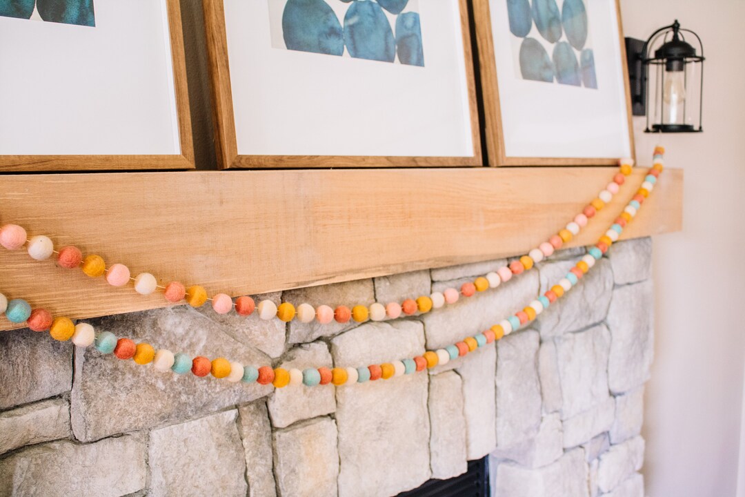 Rainbow Fall Garland Felt Ball Garland DIY Craft Kit DIY Felt Balls ...