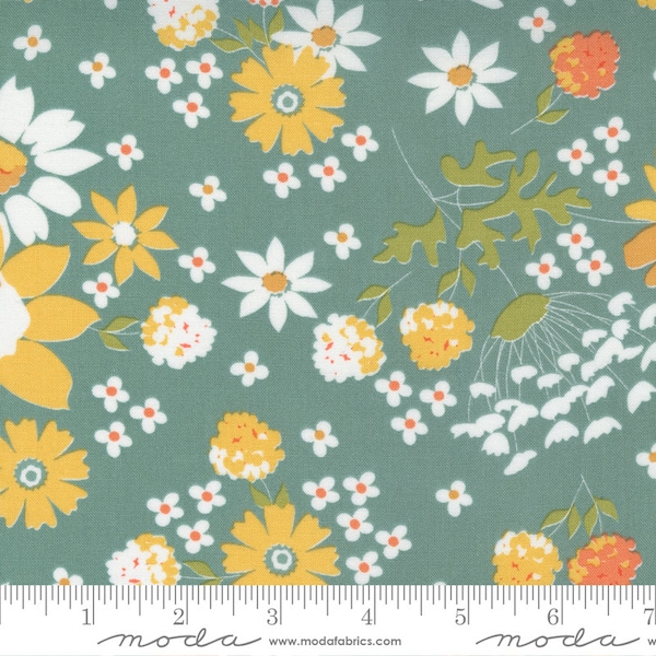 Cozy Up 29120-17 Blue Skies  fabric Floral aqua blue fabric fall floral