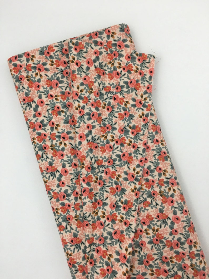 100/% cotton floral fabric rifle company Rifle Co floral design Coral Floral rose bunches les fleurs peach rifle rose bunches fabric
