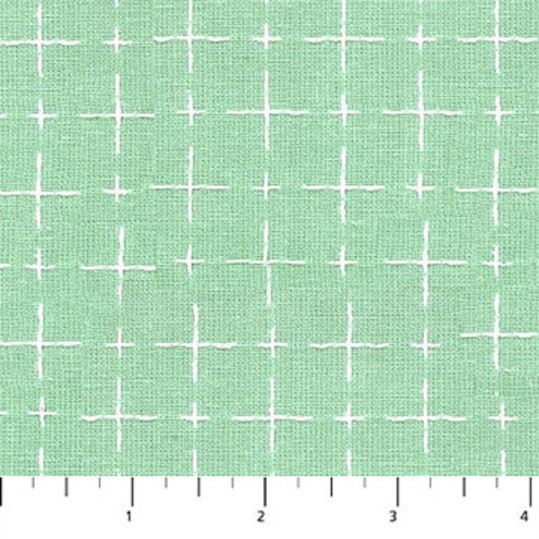 Haptic Wovens W90627-70 Mint Green and White cross Figo Fabrics Quilting Cotton light green Wovens Minimalist fabric