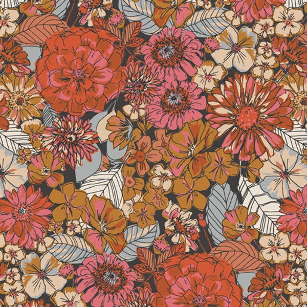 Fleuron Haven - KSM-73300 - Kismet Collection Art Gallery Fabrics Floral fabric quilting cotton fabric by the yard cotton fabric for masks