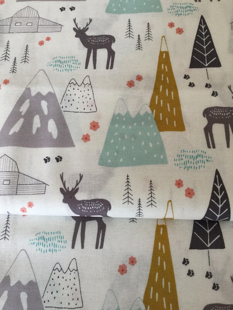 Mountains fabric woodland nursery fabric tribal fabric mountains fabric tribal quilting fabric bear fabric baby fabric woodland bedding