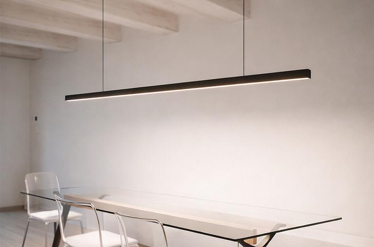 Custom Made Linear LED Pendant Lamp / Dining Table / Living Room Table ...