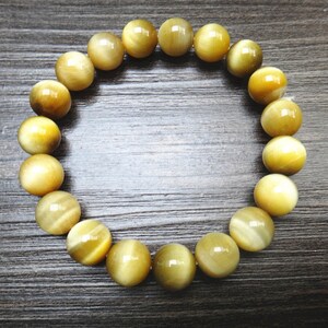 10 mm Natural Yellow Tiger Eye beads bracelet