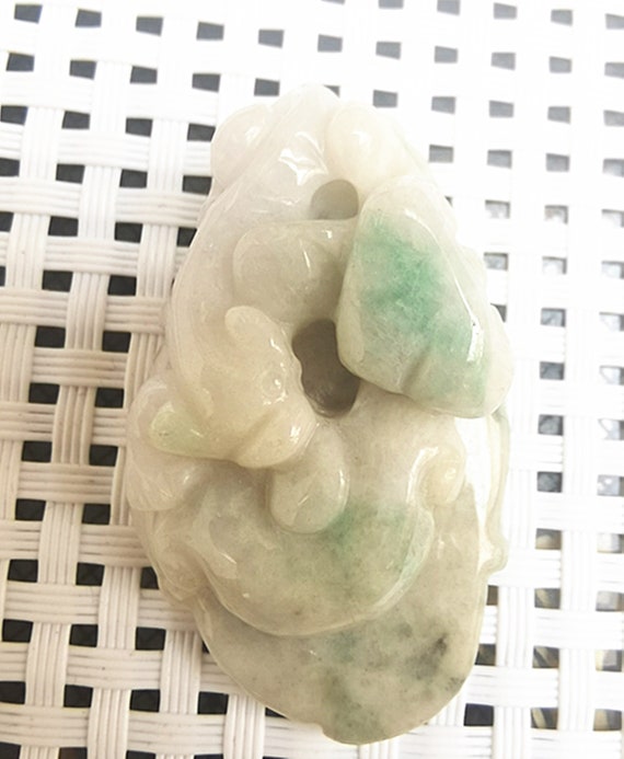 Natural Green Jade Amulet Pendants Wishful Pi Yao | Etsy