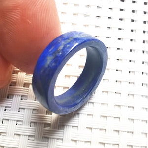 Anel de lápis-lazúli natural de 18,16 mm Tamanho do anel americano 8 Largura 6,7 mm