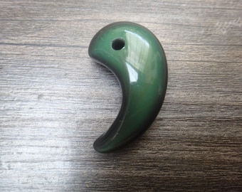 Natural rainbow eyes Obsidian hook jade pendant necklace
