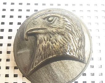 Natural golden obsidian eagle head mascot pendant