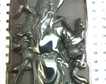 Natural ice kind of rainbow eye obsidian pi yao Guan Yu amulet    IMG_2021