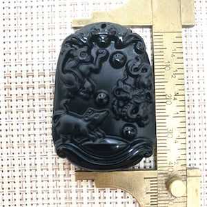 Natural obsidian Monkey, dragon , rat pendant
