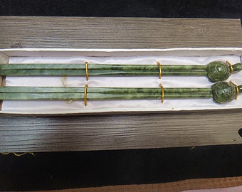 Natural stone material / Chinese jade chopsticks two pairs of