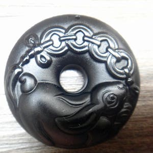 Natural obsidian Rabbit Mascot