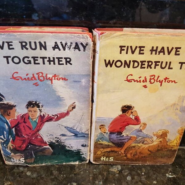 Enid Blyton Famous five runaway and five have a wonderful time vintage 1960s