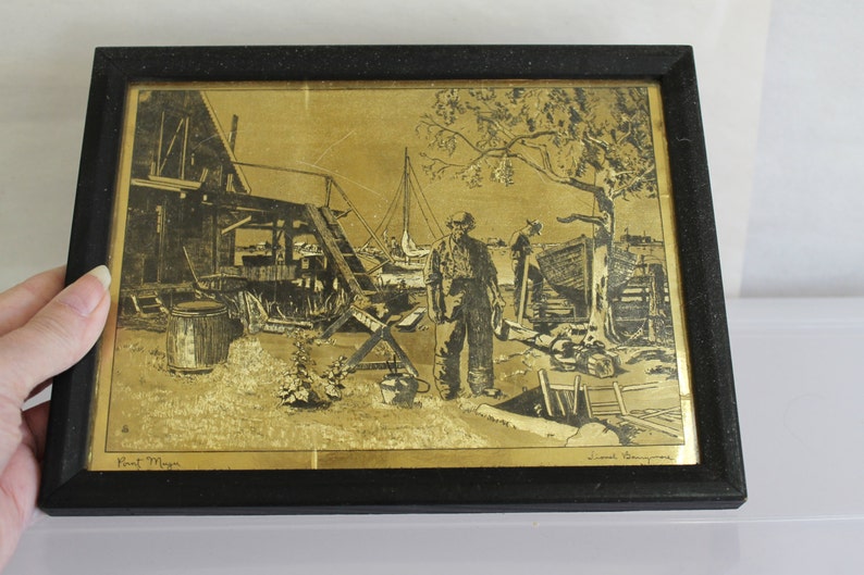 Signed Lionel Barrymore Etchings on Gold Foil Point Mugu is Etsy