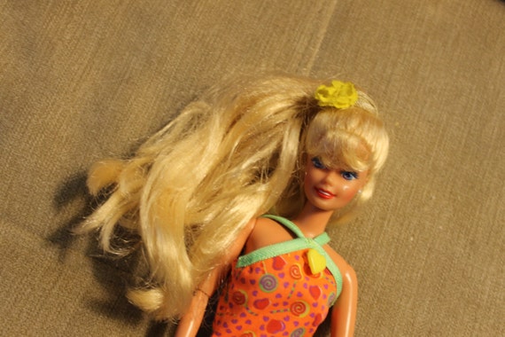 Vintage Barbie Doll W Short Dress Included Long Blonde Hair Etsy
