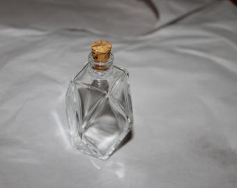 Vintage Perfume Bottle, Scents, Unique Bottle, Bottle, Diamond Shaped, Five diamonds on Each Side, Four Sides of the Bottle