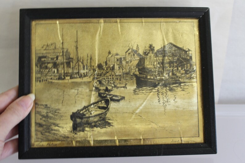 Signed Lionel Barrymore Etchings on Gold Foil San Pedro is Etsy