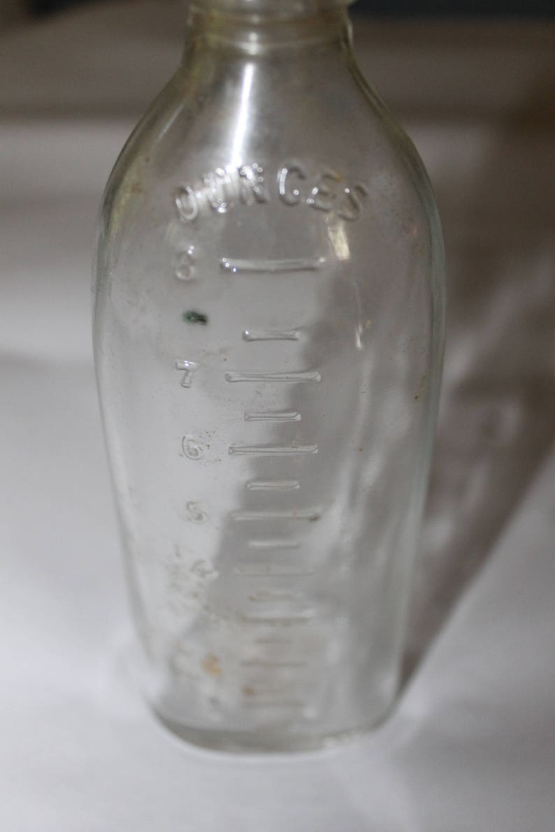 Antique Glass Baby Bottle Embossed with Ounces and Marked at Etsy