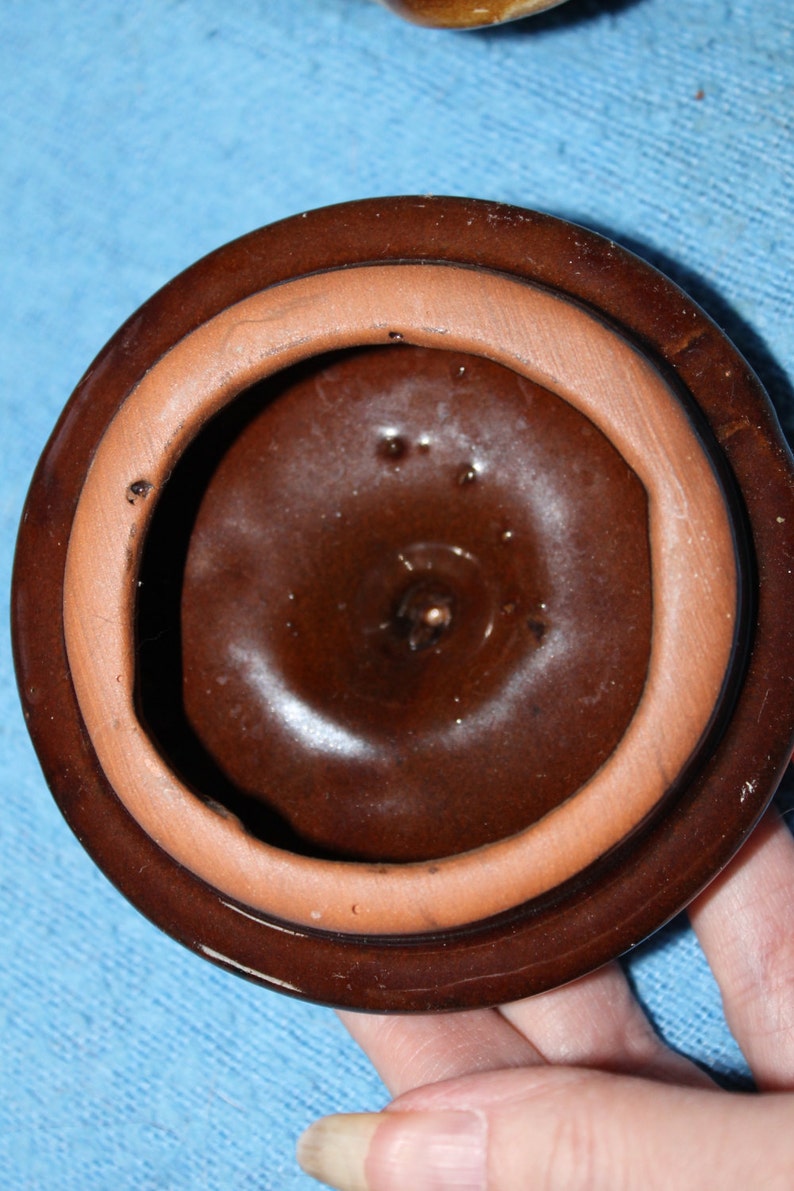 Good Price Three Crocks All Have Lids Ceramic Handmade Hand Glazed Clay Glazed Pottery Home Decoration and Collectible Displayable
