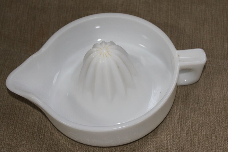 Vintage Kitchenware Mid Century Milk glass White Reamer Juicer Etsy
